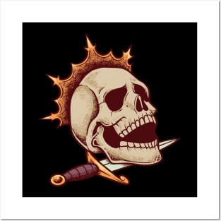 Dagger and crown - majestic skull Posters and Art